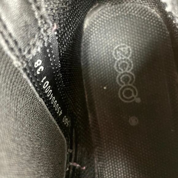 Ecco Suede Slip On Chelsea Ankle Boots Black Size 38/ 8 - Picture 7 of 8